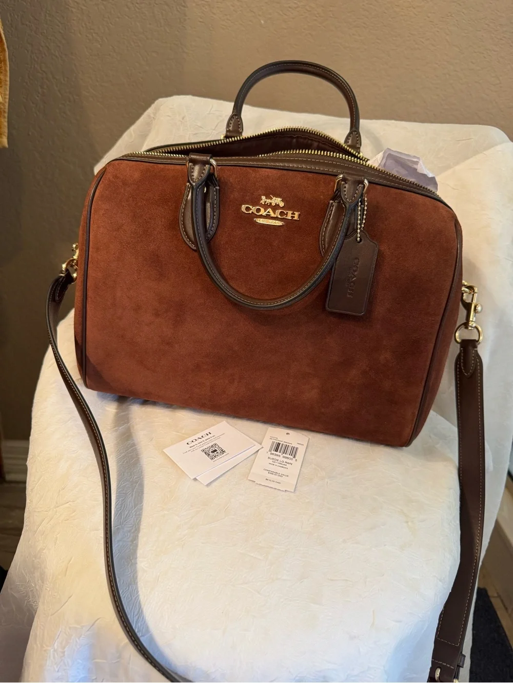 Coach large suede Rowan